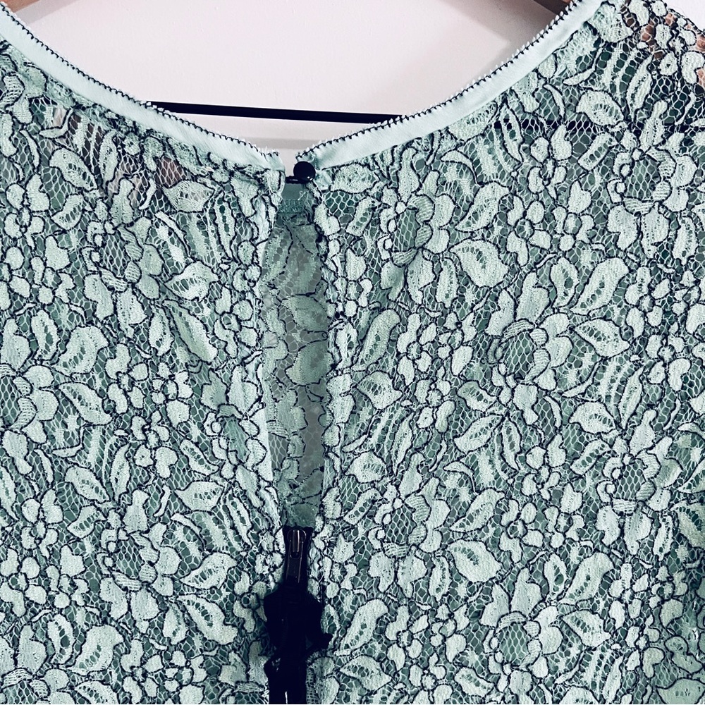 Loft Teal Lace Short Sleeve Top - Picture 7 of 12